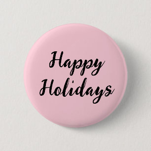 Pink pastel happy holidays Christmas simple stylis 2 Inch Round Button