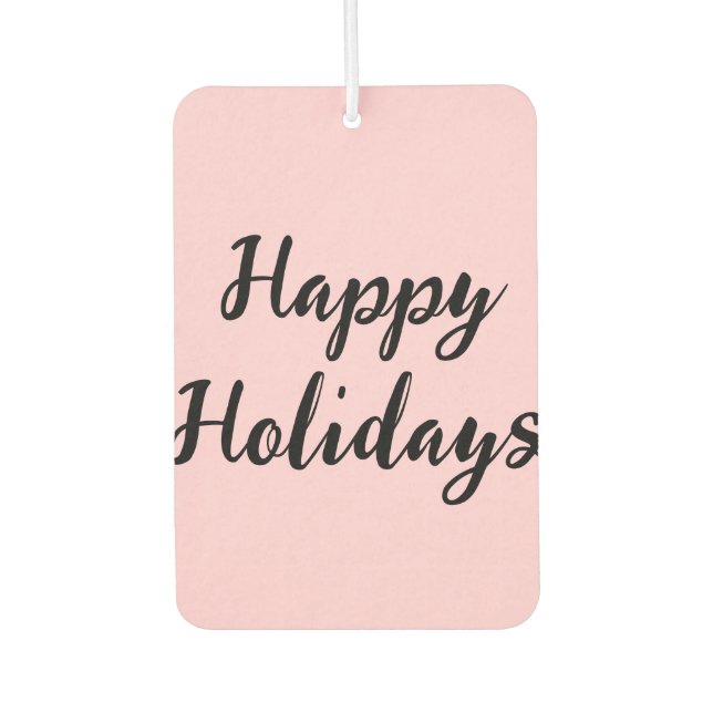Pink pastel happy holidays Christmas simple stylis Air Freshener (Front)