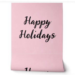 Pink pastel happy holidays Christmas simple stylis Wallpaper