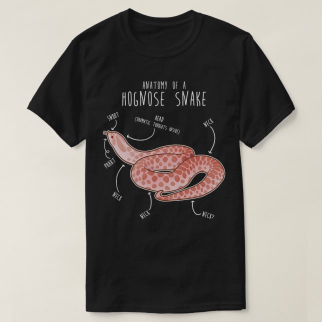 Pink Pastel Hognose Snake Anatomy T-Shirt (Design Front)
