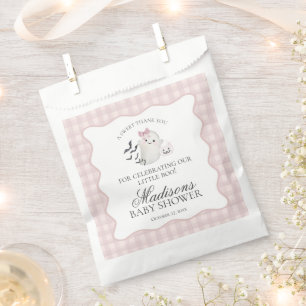 Pink Pastel Little Boo Ghost Baby Shower Dessert Favour Bag