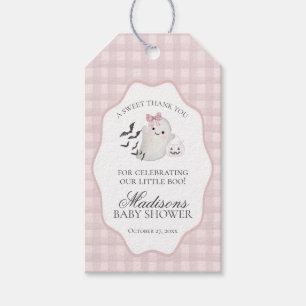 Pink Pastel Little Boo Ghost Baby Shower Favours Gift Tags