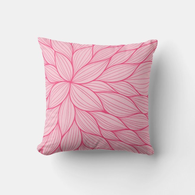 Pink Pastel Petal Watercolor Pillow (Front)