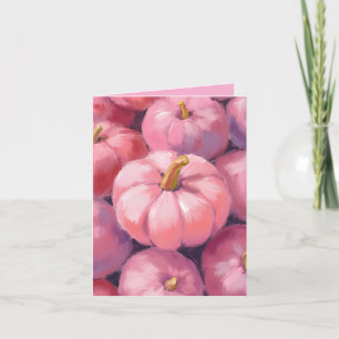 Pink Pastel Pumpkins Halloween Holiday Card
