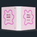 Pink pastel retro wedding border frame name date binder<br><div class="desc">design</div>