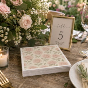 Pink Pastel Rose Vintage Floral Elegant Napkin