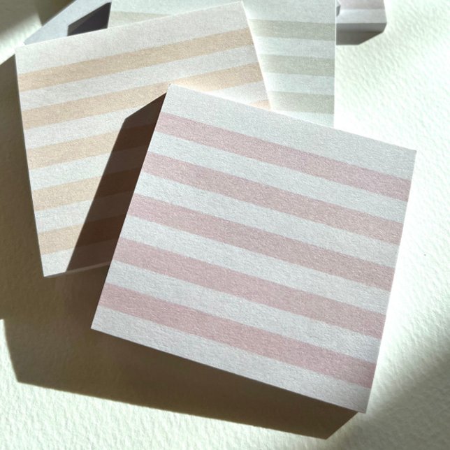 Pink Pastel Stripe Post-It Notes (Soft pink tone-on-tone stripes make a subtle statement.)