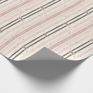 Pink Pastel Striped Baby Shower Wrapping Paper