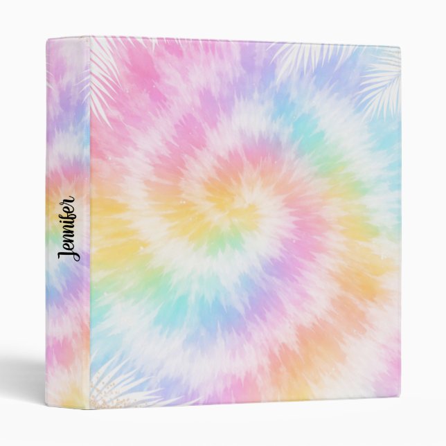 Pink Pastel Tie Dye Girly Chic                     Binder (Front/Spine)