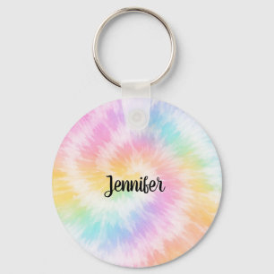 Pink Pastel Tie Dye Girly Chic                     Keychain