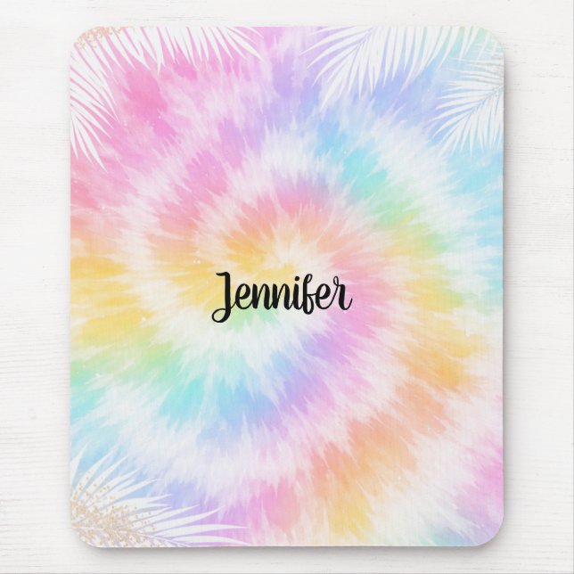 Pink Pastel Tie Dye Girly Chic                     Mouse Pad (Front)