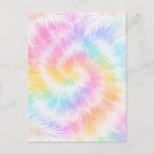 Pink Pastel Tie Dye Girly Chic                     Postcard