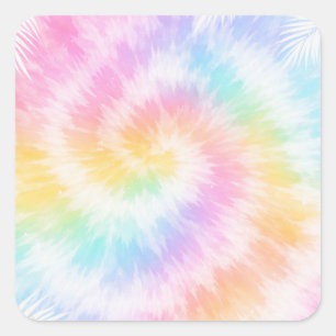 Pink Pastel Tie Dye Girly Chic Square Sticker
