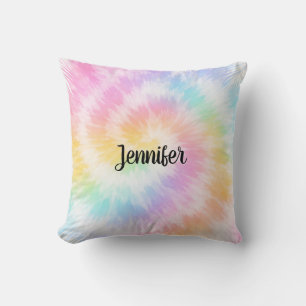 Pink Pastel Tie Dye Girly Chic Throw Pillow