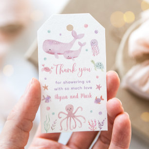 Pink Pastel Under the Sea Baby Shower Gift Tags