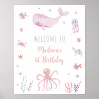 Pink Pastel Under the Sea Birthday Welcome