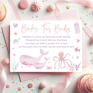 Pink pastel Under the Sea Book Request Cards