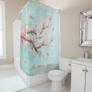 Pink Pastel Vintage Spring Bird Cherry Blossom