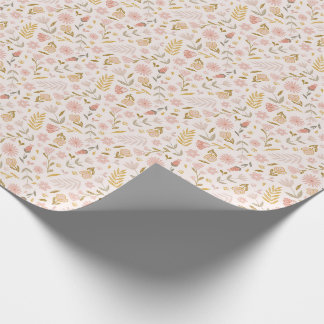 Pink Pastel Wildflower Wrapping Paper