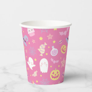 Pink Pasteloween Pattern Halloween Paper Cups