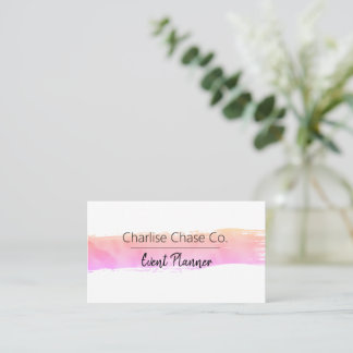 Pink Pastels Watercolor Modern Personalized Business Card