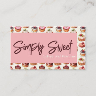 Pink Pastry Cupcake Business Card