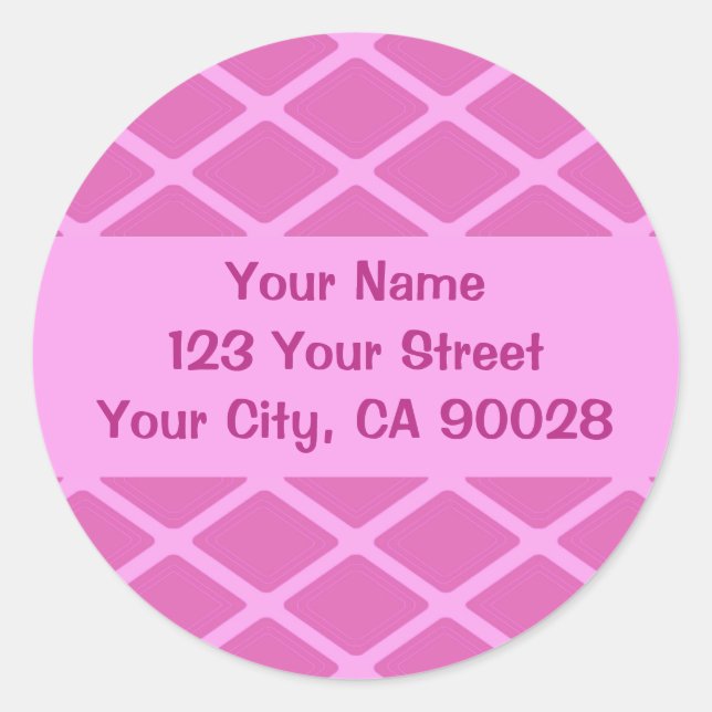 pink pattern address label (Front)