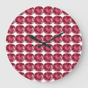 Pink Pattern Large Clock