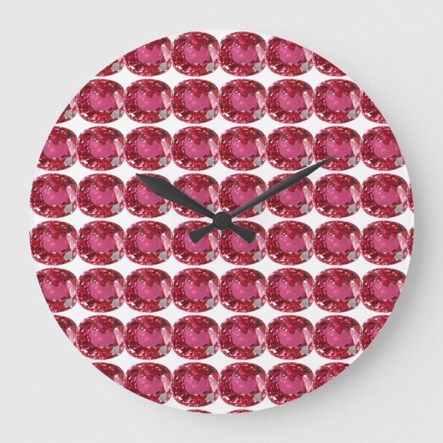 Pink Pattern Large Clock (Front)