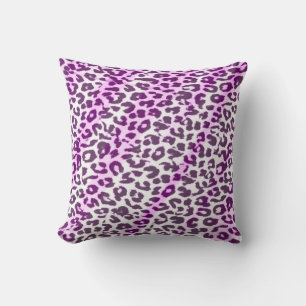 Pink pattern leopard fur abstract throw pillow