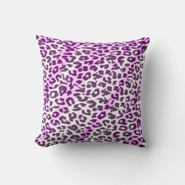 Pink pattern leopard fur abstract throw pillow (Front)