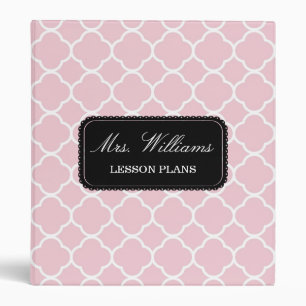 Pink Pattern Lesson Plan Binder