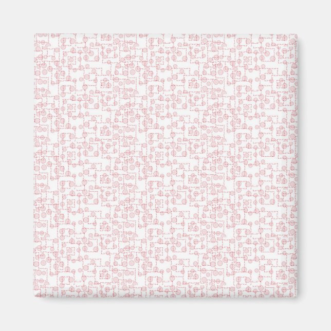 Pink Pattern Magnet Geometric Minimal Modern (Front)