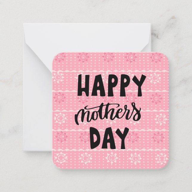 Pink Pattern Mothers Day Card (Front)