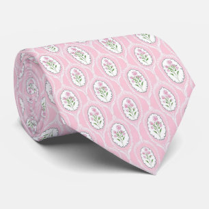 Pink pattern neck tie