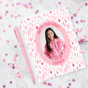 Pink Pattern Photo Card