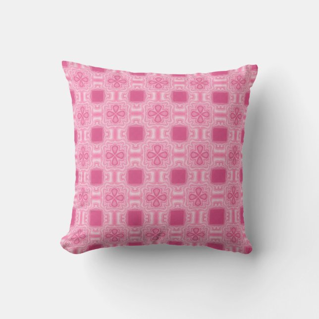 pink pattern, pink design, girly pattern, pink flo throw pillow (Front)