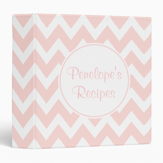 Pink Pattern Recipe Binder (Front/Spine)