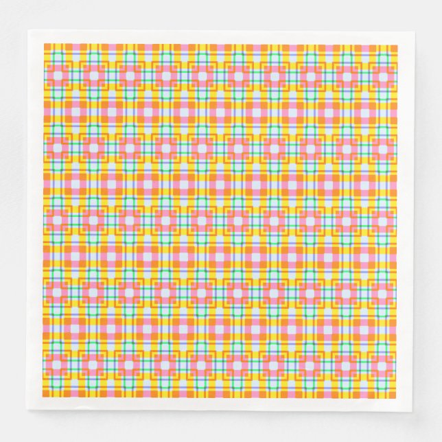 Pink Pattern Spring Colours Napkin (Front)