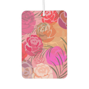 Pink pattern with flowers and plants air freshener