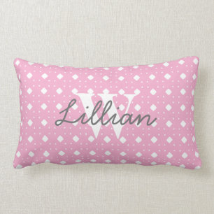 Pink Patterned Baby Girl Personalized Pillow