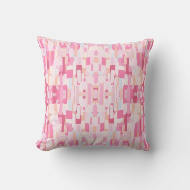 Pink patterned throw pillow (Front)