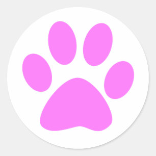 Pink Paw Classic Round Sticker