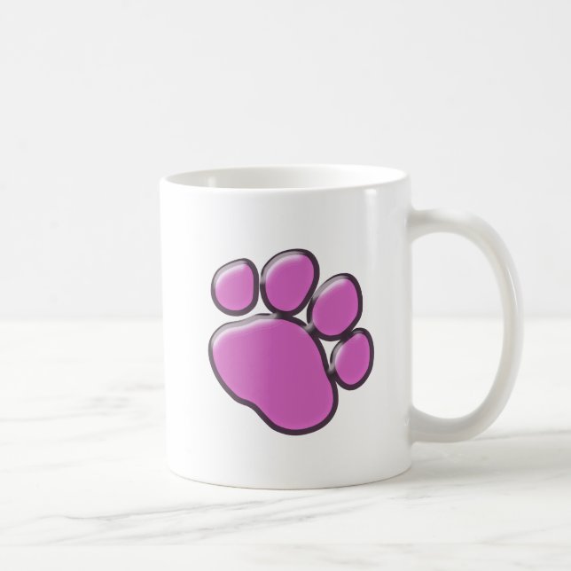 Pink Paw, Dog Paw, Animal Paw, Paw Print Coffee Mug (Right)