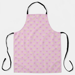 Pink Paw Print Dog Bone Pattern Apron