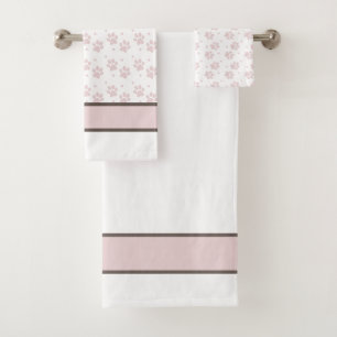 Pink Paw Print – Elegant Neutral Dog Lover Bath Towel Set