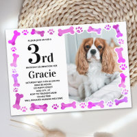Pink Paw Prints Custom Pet Photo Dog Birthday