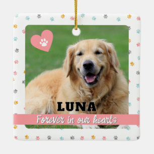 Pink Paw Prints Dog Pet Memorial Ornament Gifts