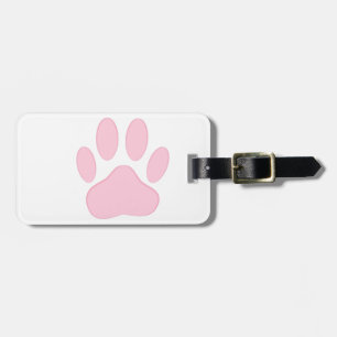 Pink Pawprint Luggage Tag
