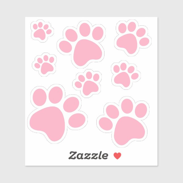 Pink Pawprint Sticker (Sheet)